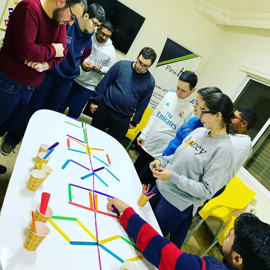 Participants in a creative workshop at Be Positive.